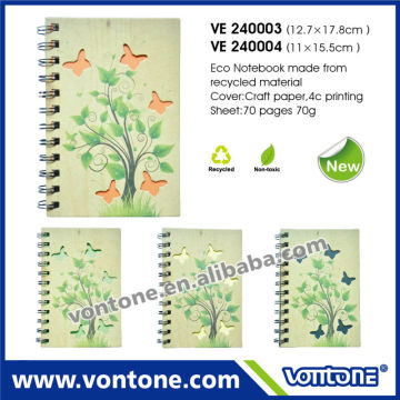 Eco friendly recycled hardcover notebook for promotion with butterfly design