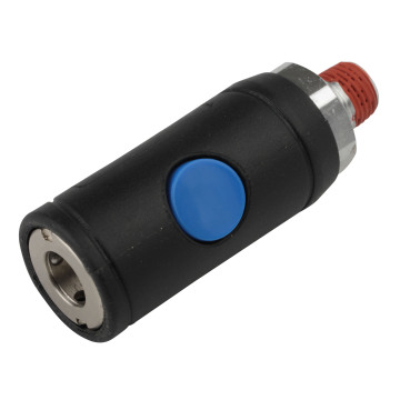 Acoplador de seguridad de enchufe masculino neumático con botón Push y mecanismo de dos clics