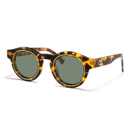 Round Acetate Frame Sunglasses For Women