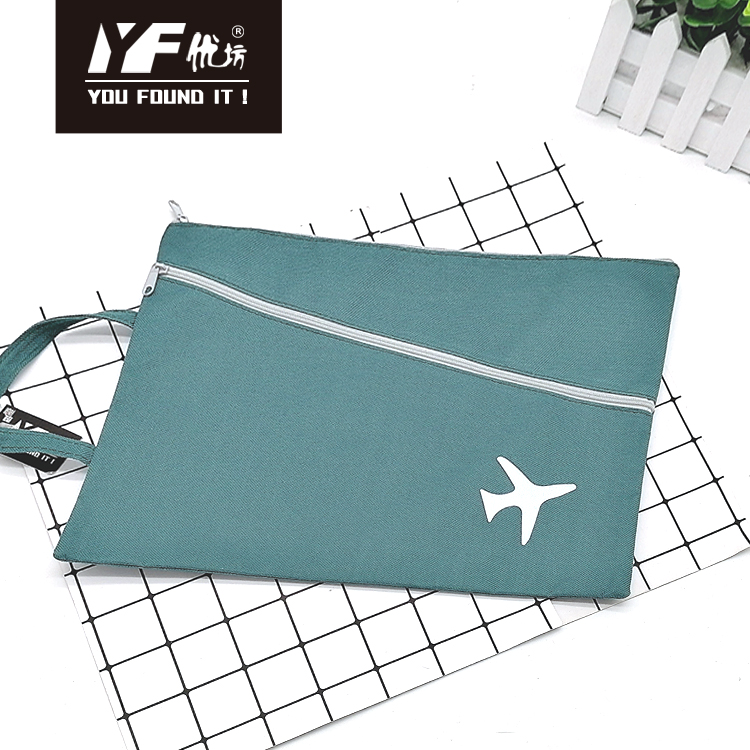 Airplane pattern zipper oxford file holder