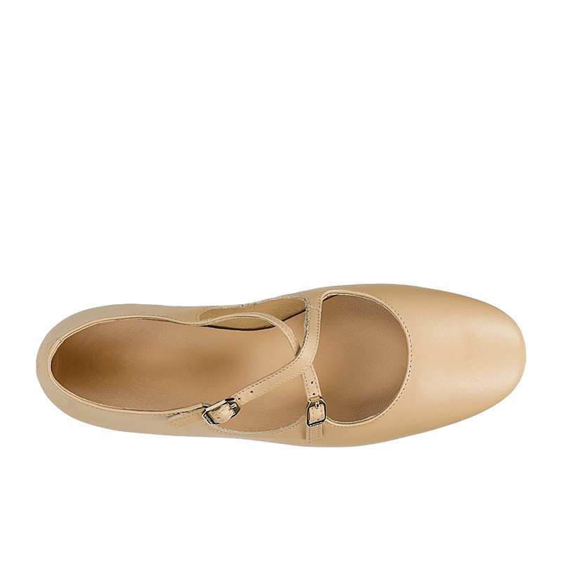 Soft Leather Mary Jane Flat Sandals for Women