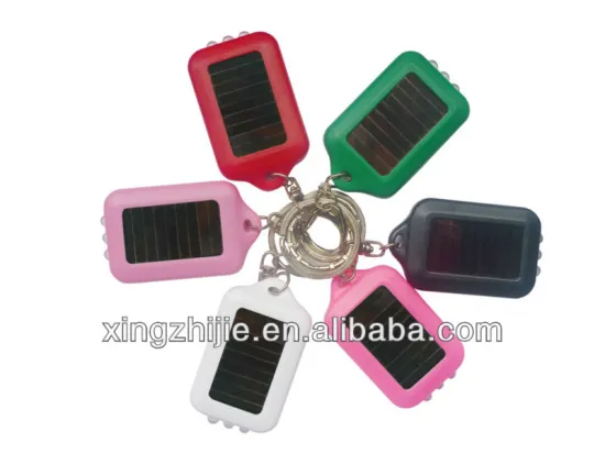 Solar Power Led Rechargeable Flash Light Key Chain