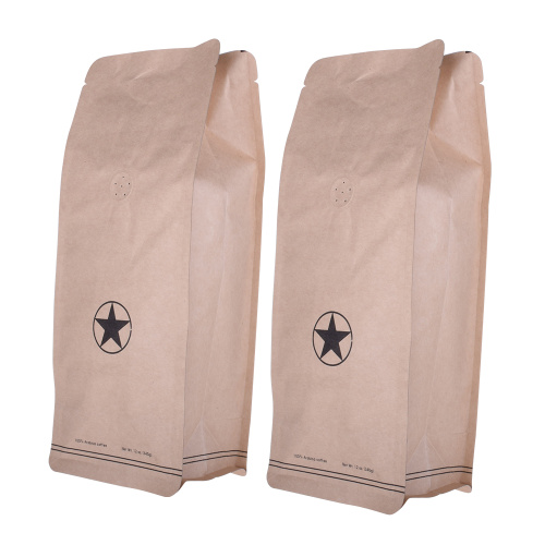 Bolsa de café de fondo plano biodegradable compostable