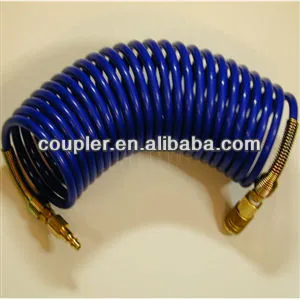 PU Pneumatic Hose Coiled Air Hose With Brass Quick Coupler