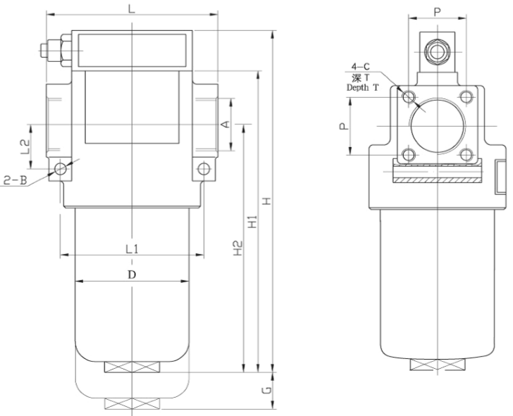 Medium pressure line filters