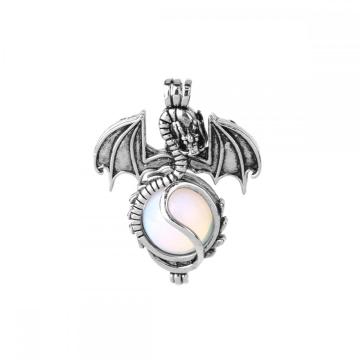 Stainless Steel Snake Chain Pterosaur Dragon Pendant Natural Stone Crystal Animal Pendant Charm for Diy Jewelry