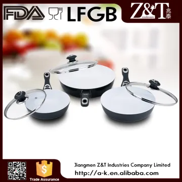 Black Aluminum ceramic skillet with glass lid