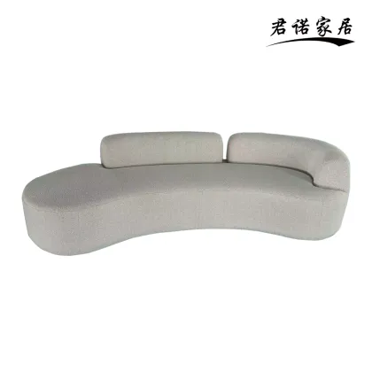 Italian Minimalist Bouclé Crescent Sofa