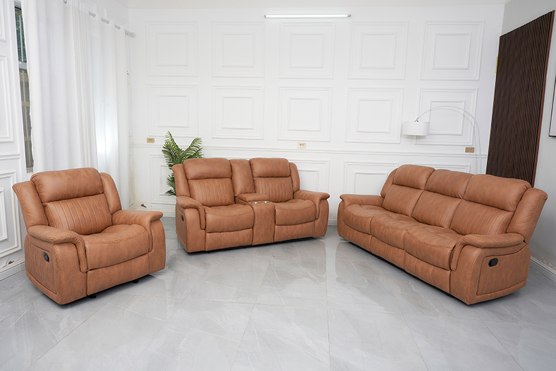 Orange Fashion Manual Living Room Recliner Sofa