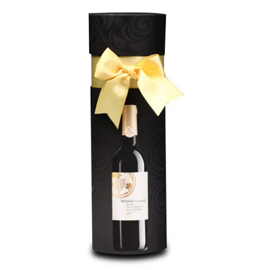 Round Package Gift Wine Paper Box with Ribbon