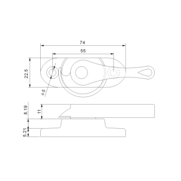 UPVC скользящее окно в форме луны с замком в форме полумесяца