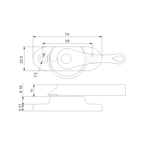 UPVC скользящее окно в форме луны с замком в форме полумесяца