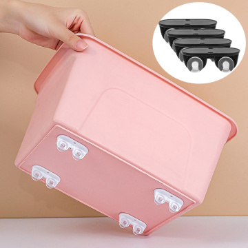 Self-Adhesive Furniture Caster Wheel Adhesive Pulley Storage Box Casters Trash Can Home Silent No Scratches Box Wheels