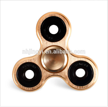 2017 newest wholesale 3 Brass Aluminum plastic hand toy Release Stress EDC Tri-fidget spinner