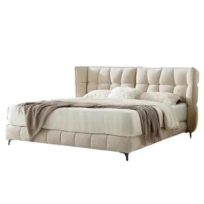 Luxury Modern Leather Upholstered Double Bed