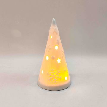 Luz LED de cerámica cónica con forma de estrella de copo de nieve