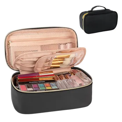 Portable PU Travel Bag - Large Capacity Waterproof Toiletries Storage Bag