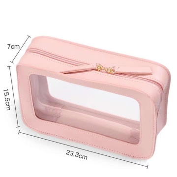 Portable Waterproof PVC Clear Makeup Bag Transparent PVC Cosmetic Bag with zipper
