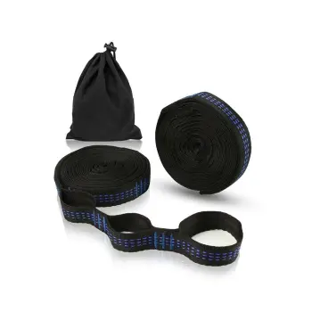 Adjustable Daisy Chain Hammock Suspension System - Black Nylon Webbing Straps
