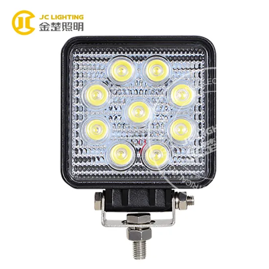 CE ROHS IP68 27w led work light, led car headlight emark for off road/atv/suv/jeep/ green truck/boat