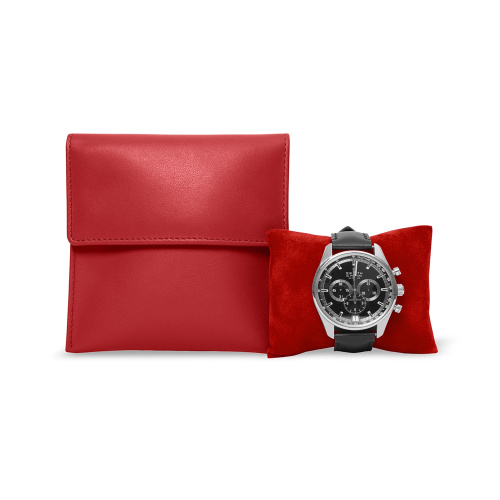 Pu Leather Single Watch Pouch With Cushion Pillow