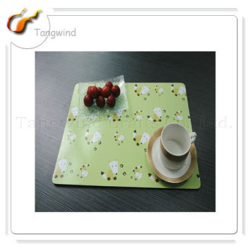 Heat-resistent Resined Wood Cork MDF Blank Resturant Placemat with Laminated Paper