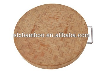 round thickness bamboo cutting board with holder