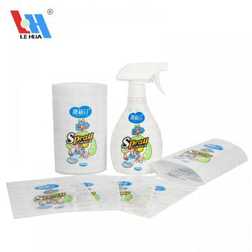 Label Lengan PVC/Pet menyusut untuk pembungkusan botol pembersih