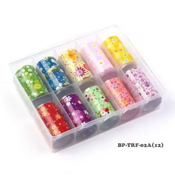 Holographic Nail Foil Set Flower Sticker Manicure DIY