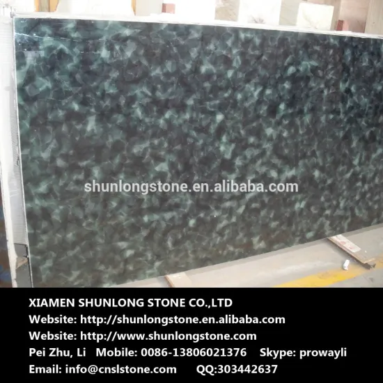 Green Black Onyx Glass stone big slab,man made glass ony tile