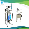 Chemical glass reactor with heating cooling jacket