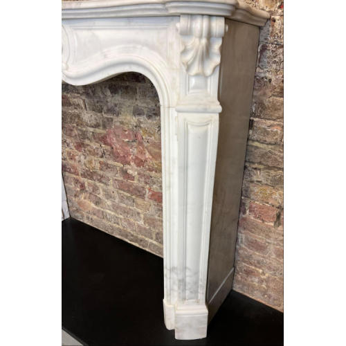 Baroque Carrara Marble Fireplace Mantel Rustic Elegance