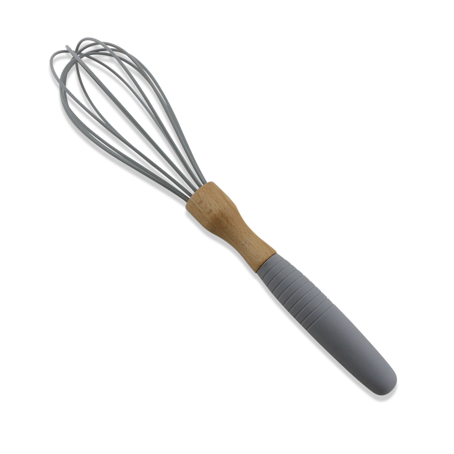 Utensilios de cocina de silicona 3PCS con mango de madera de haya