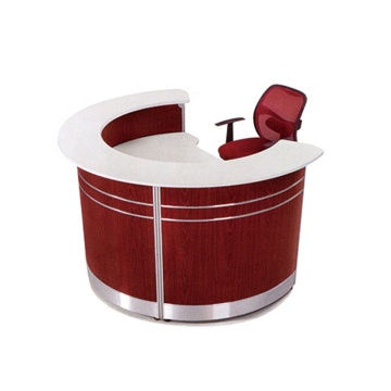 Half Round Small Red Cheap Curved Reception Desk for Spa and Office