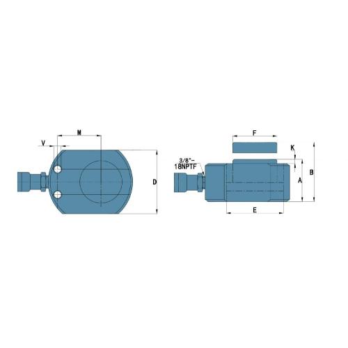 Low Height Hydraulic Cylinders 100 Ton Single Acting ULTRA Hydraulic Cylinders Supplier