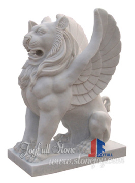 Marble Animal Carving, White marble lions