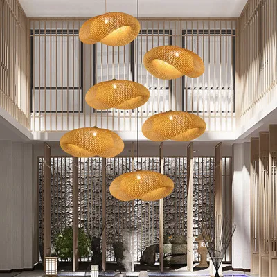 Chinese Bamboo Zen Chandelier for Home Interiors