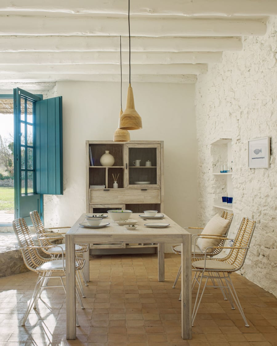 Modern rattan and metal armchair