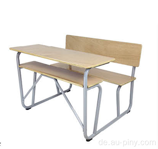 Massive Holzmetall High School Tisch und Stuhl, Turkey School Bench Mosambik Doppelschreibtisch