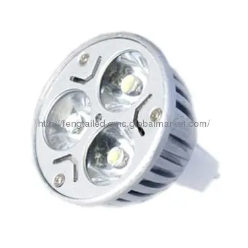 12V aluminum highpower 3x1W LED spot lights Mr16