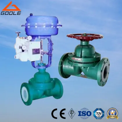 PTFE Lined Pneumatic Weir Type Diaphragm Valve (G641F)
