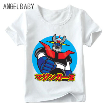 Baby Boys/Girls Japan Comic Mazinger Z Retro Print T shirt Summer Children Cartoon Tops Kids Funny T-shirt,ooo5186