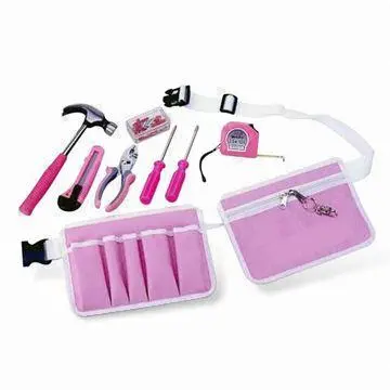 Hand Tool Kit, Made of Carbon Steel, Includes Utility Knife and 32 Pieces Fasteners
