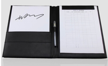 Black A4 Size Leather Document Folder