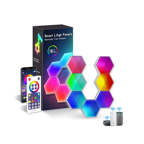 Smart Indoor Lighting: APP-Controlled IR Remote, Colorful Wall-Mounted Atmosphere Lamp & Smart Light Panels