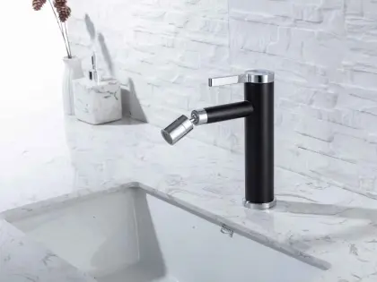 Matte black Bathroom 360 swivel Basin Faucet