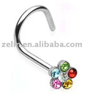 multi cz flower nose ring jewelry
