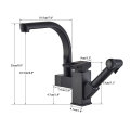 LED or Not Black Kitchen Faucet Pull Out Bidet Spray Deck Mount Hot Cold Mixer Tap 360 Rotation Swivel Bathroom Sink Crane