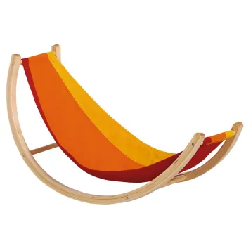 Kids' Small Wood and Fabric Contemporary Vintage Hammock with Stand - BODI Rocking Cotton Hammock
