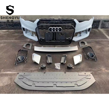 Car Accessories for Audi A6 2016-2018: Upgrade to RS6 Front Bumper with Grille and Rear Diffuser
